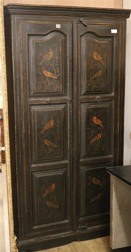 A Kashmiri painted hall cupboard W.96cm